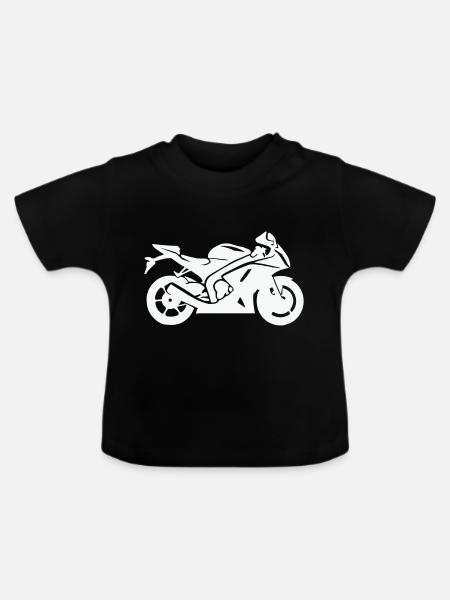 motorrad - Baby Bio-T-Shirt mit Rundhals - Schwarz