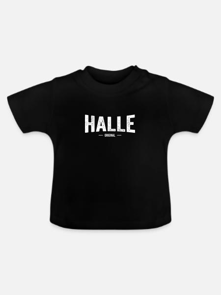 Halle Original - Baby Bio-T-Shirt mit Rundhals - Schwarz