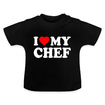 I love my chef - T-shirt bio col rond Bébé - noir - Devant