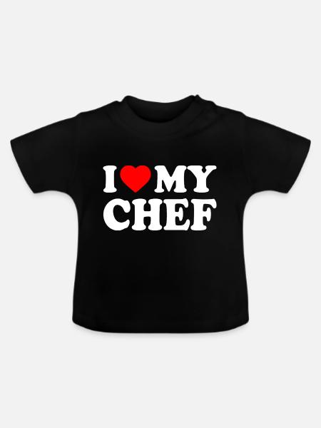 I love my chef - T-shirt bio col rond Bébé - noir