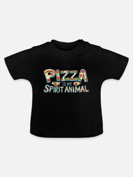 Pizza Love - Baby Bio-T-Shirt mit Rundhals - Schwarz
