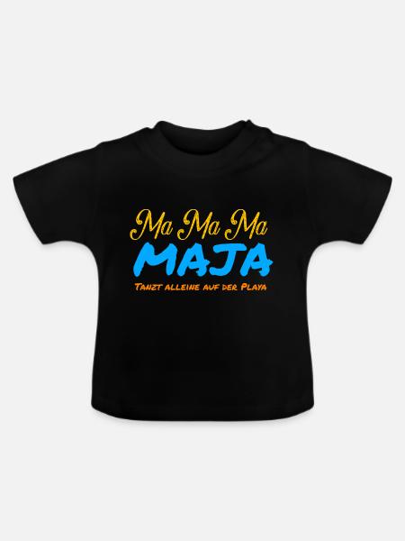 Ma Ma Ma Maja - Baby Bio-T-Shirt mit Rundhals - Schwarz