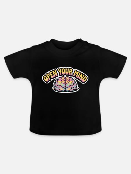 ÖFFNEN SIE IHREN GEIST - Baby Bio-T-Shirt mit Rundhals - Schwarz