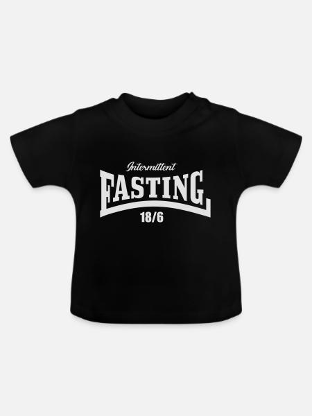 Intermittent Fasting 18 6 - Baby Bio-T-Shirt mit Rundhals - Schwarz