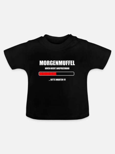 Morgenmuffel Loading - Baby Bio-T-Shirt mit Rundhals - Schwarz