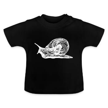 Snail - Schnecke - Baby Bio-T-Shirt mit Rundhals - Schwarz - Vorne