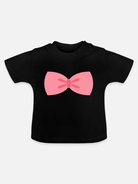 Schleife - Baby Bio-T-Shirt mit Rundhals - Schwarz