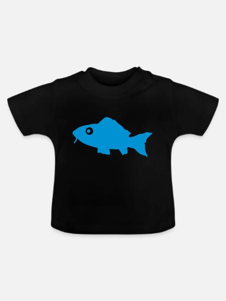 fish - Baby Bio-T-Shirt mit Rundhals - Schwarz