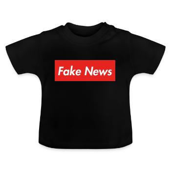 Fake news - Baby Organic T-Shirt with Round Neck - black - Front