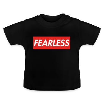 FEARLESS - Baby Organic T-Shirt with Round Neck - black - Front