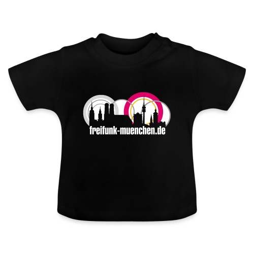 Skyline Freifunk München mit URL - Baby Bio-T-Shirt mit Rundhals