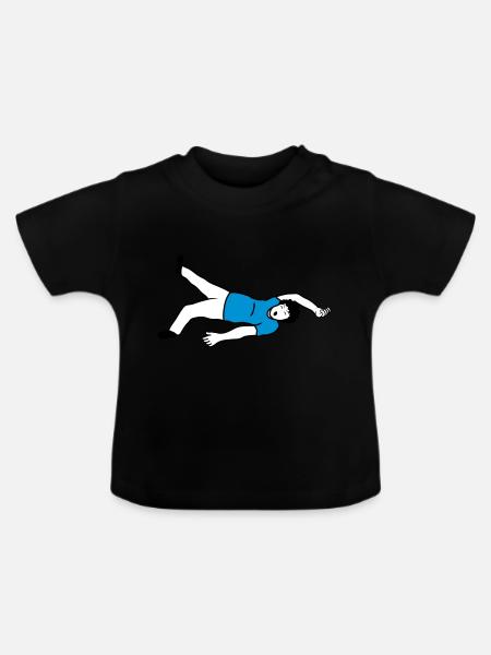 Ohnmächtiger Mann Design - Baby Bio-T-Shirt mit Rundhals - Schwarz