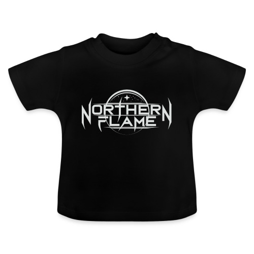 Northern Flame logo larger white - Ekologisk T-shirt med rund hals baby