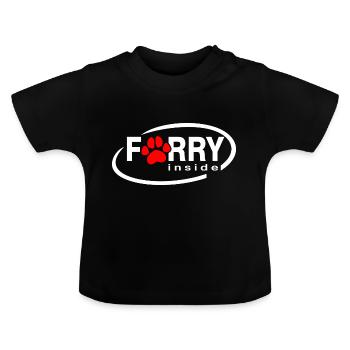 Furry inside - Baby Bio-T-Shirt mit Rundhals - Schwarz - Vorne
