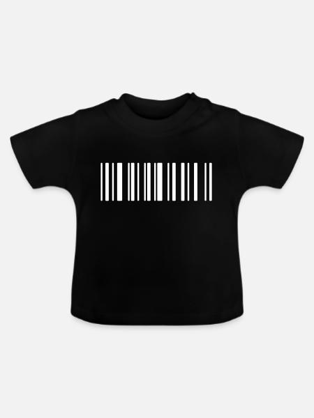 Barcode - Baby Bio-T-Shirt mit Rundhals - Schwarz