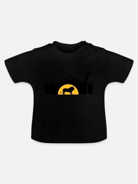 Dschungel Männlicher Löwe - Baby Bio-T-Shirt mit Rundhals - Schwarz