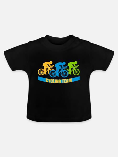 Cycling Team Fahrrad - Baby Bio-T-Shirt mit Rundhals - Schwarz