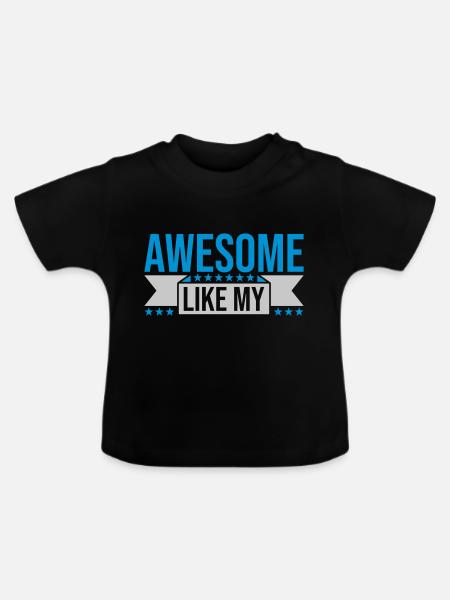 Text einfügen Awesome Like - Baby Bio-T-Shirt mit Rundhals - Schwarz