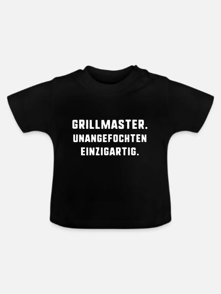 grillmaster,unagefochten,einzigartig,typo - Baby Bio-T-Shirt mit Rundhals - Schwarz