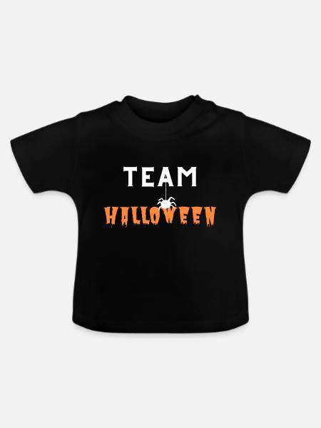 TEAM HALLOWEEN SPIDER - Baby Bio-T-Shirt mit Rundhals - Schwarz
