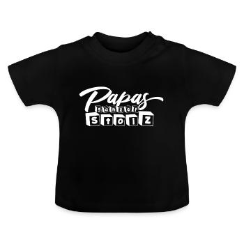 Papas ganzer Stolz - Baby Bio-T-Shirt mit Rundhals - Schwarz - Vorne