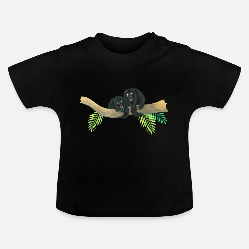 Brüllaffen - Baby Bio-T-Shirt mit Rundhals - Schwarz