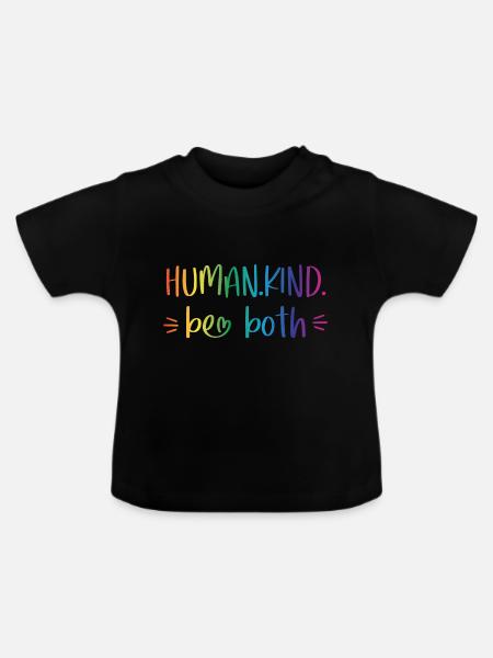 Human Kind - be both - Baby Bio-T-Shirt mit Rundhals - Schwarz