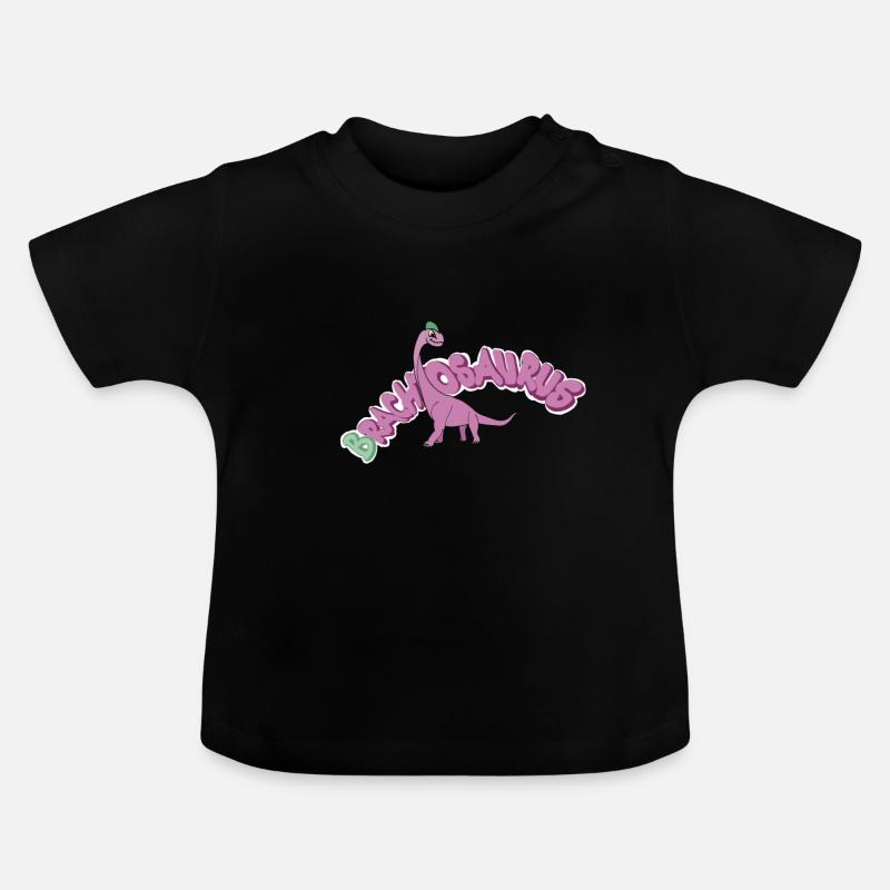 Brachiosaure - T-shirt bio col rond Bébé - noir