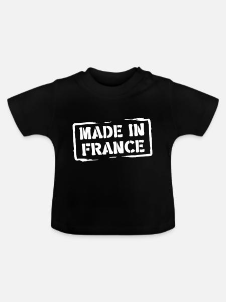 Hergestellt in Frankreich - Baby Bio-T-Shirt mit Rundhals - Schwarz