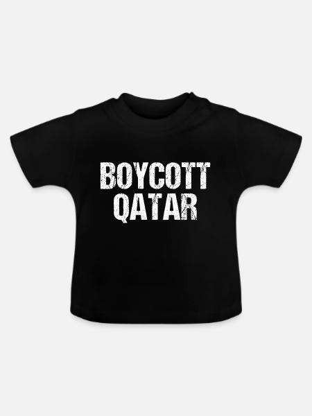 Boykott Katar Geschenk - Baby Bio-T-Shirt mit Rundhals - Schwarz