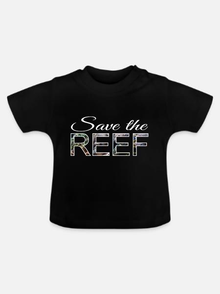 Save the reef - Baby Bio-T-Shirt mit Rundhals - Schwarz