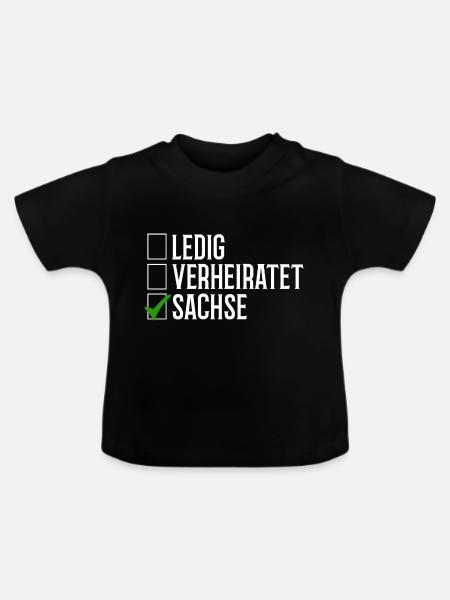 Sachsen Verheiratet Ledig - Baby Bio-T-Shirt mit Rundhals - Schwarz