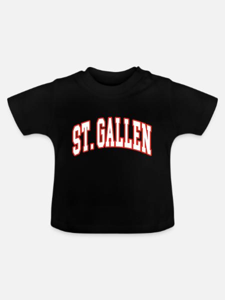 St Gallen - Baby Bio-T-Shirt mit Rundhals - Schwarz