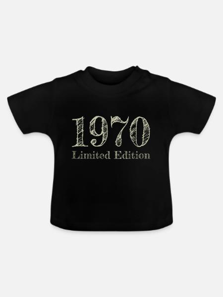 1970 - Baby Bio-T-Shirt mit Rundhals - Schwarz