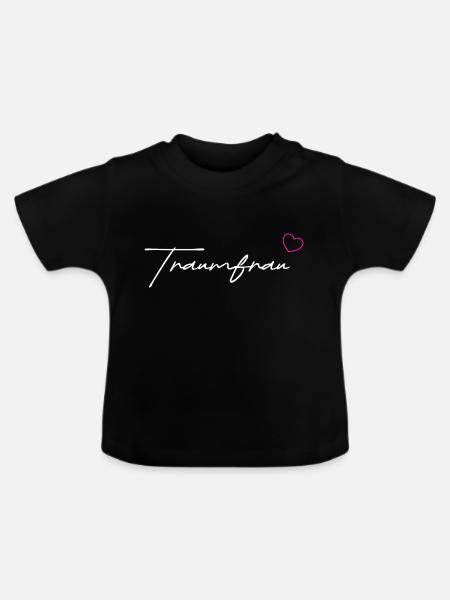 Traumfrau white - Baby Bio-T-Shirt mit Rundhals - Schwarz