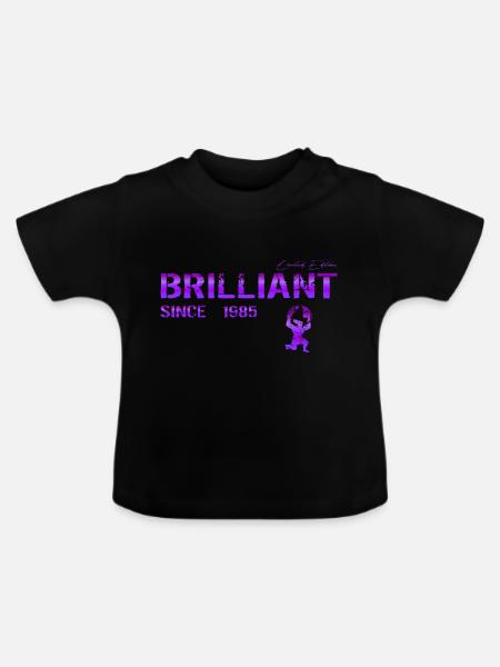Brilliant since 1985 - Baby Bio-T-Shirt mit Rundhals - Schwarz