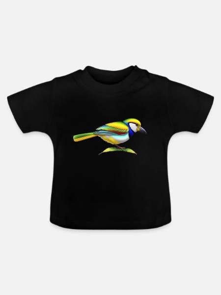 Schöner Vogel - Baby Bio-T-Shirt mit Rundhals - Schwarz
