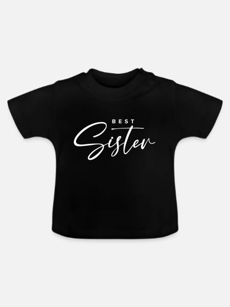 Beste Schwester - Baby Bio-T-Shirt mit Rundhals - Schwarz