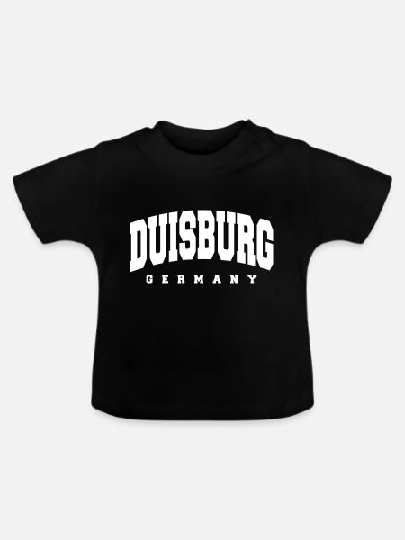 Duisburg - Baby Bio-T-Shirt mit Rundhals - Schwarz