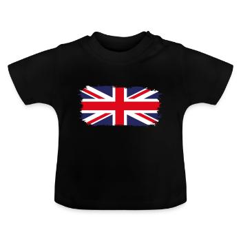 United Kingdom flag - Baby Organic T-Shirt with Round Neck - black - Front