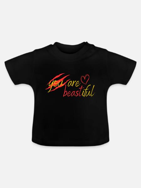 Biest oder Schönheit? - Baby Bio-T-Shirt mit Rundhals - Schwarz