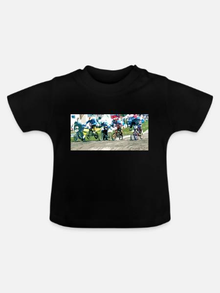 BMX-Rennen - Baby Bio-T-Shirt mit Rundhals - Schwarz