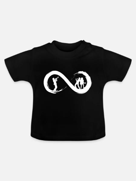 Musik bis ins Unendliche - Baby Bio-T-Shirt mit Rundhals - Schwarz