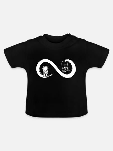 Infinity-Astronaut - Baby Bio-T-Shirt mit Rundhals - Schwarz
