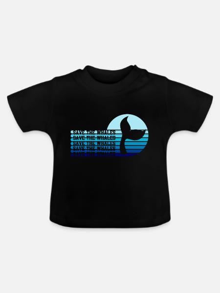 Rettet die Wale - Baby Bio-T-Shirt mit Rundhals - Schwarz
