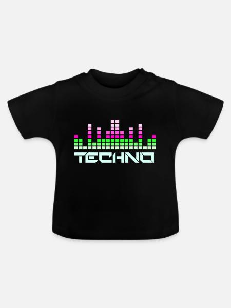 Techno-Musik - Baby Bio-T-Shirt mit Rundhals - Schwarz