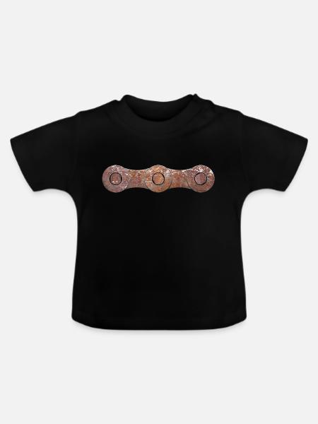 Fahrradkette - Baby Bio-T-Shirt mit Rundhals - Schwarz