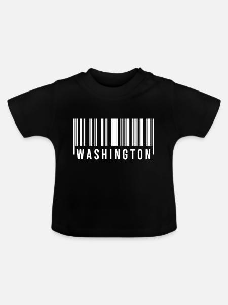 Washington Strichcode - Baby Bio-T-Shirt mit Rundhals - Schwarz