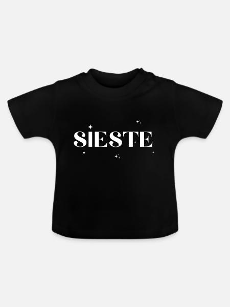 Stern-Nickerchen - Baby Bio-T-Shirt mit Rundhals - Schwarz