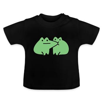 Frösche küssen - Baby Bio-T-Shirt mit Rundhals - Schwarz - Vorne